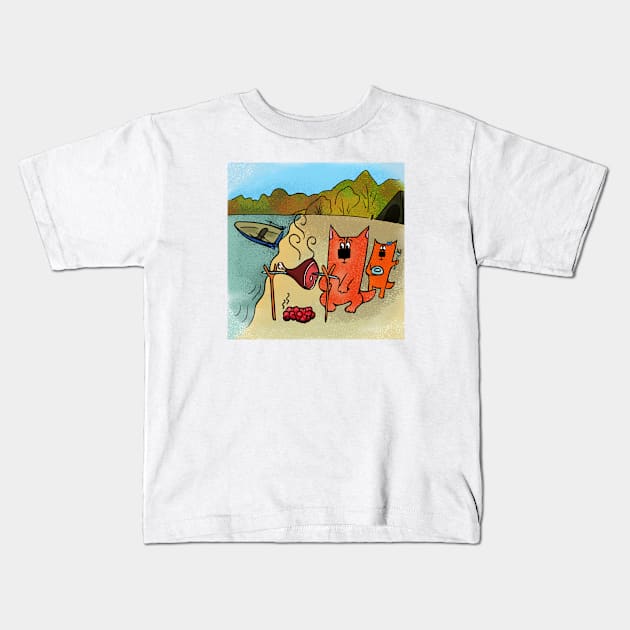 Illustration art picnic Kids T-Shirt by maryglu